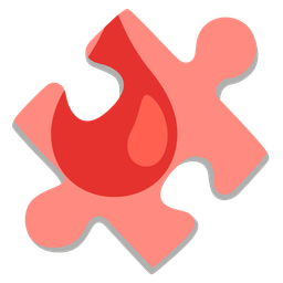 puzzle piece and drop of blood