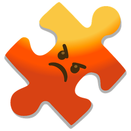 puzzle piece and enraged face