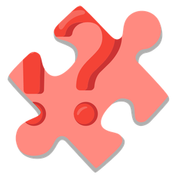 puzzle piece and exclamation question mark