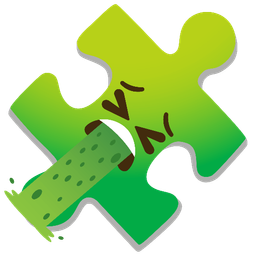 puzzle piece and face vomiting