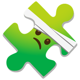 puzzle piece and face with head-bandage