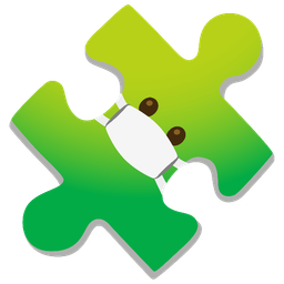 puzzle piece and face with medical mask