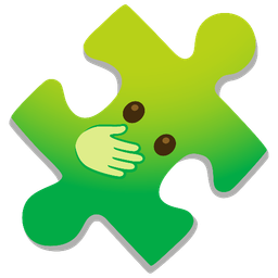 puzzle piece and face with open eyes and hand over mouth