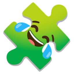 Puzzle piece and Face with tears of joy