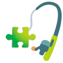 puzzle piece and fishing pole