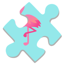 puzzle piece and flamingo