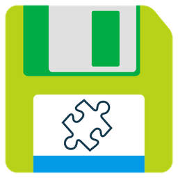 puzzle piece and floppy disk