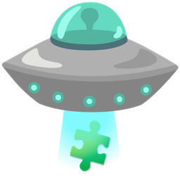 puzzle piece and flying saucer