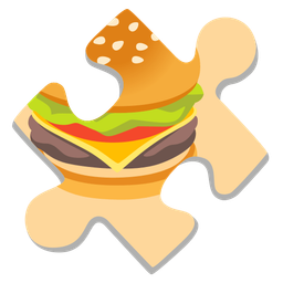 puzzle piece and hamburger