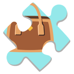 puzzle piece and handbag