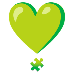 puzzle piece and heart exclamation