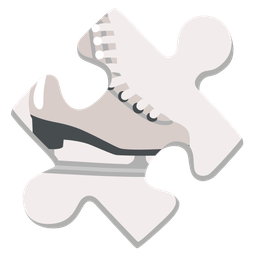 puzzle piece and ice skate