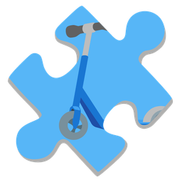 puzzle piece and kick scooter