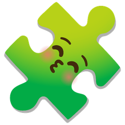 Puzzle piece and Kissing face with closed eyes