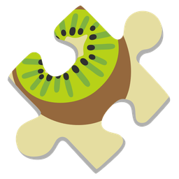 puzzle piece and kiwi fruit
