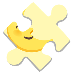 puzzle piece and last quarter moon face