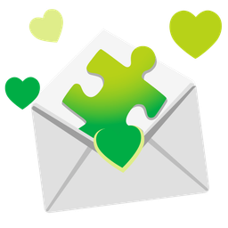 puzzle piece and love letter