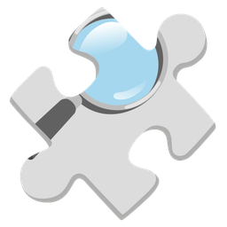 puzzle piece and magnifying glass tilted right