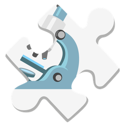 puzzle piece and microscope