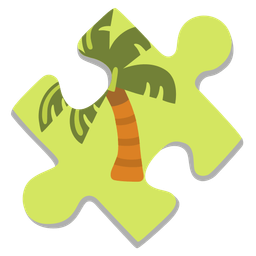 puzzle piece and palm tree