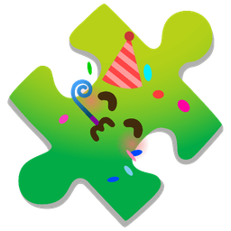 puzzle piece and partying face