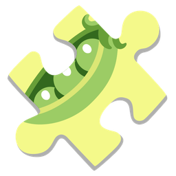 puzzle piece and pea pod