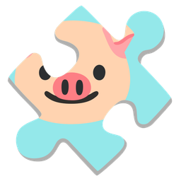 puzzle piece and pig face