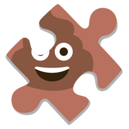 puzzle piece and pile of poo