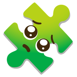 puzzle piece and pleading face