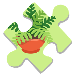 puzzle piece and potted plant