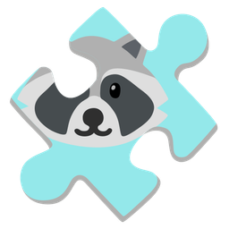 puzzle piece and raccoon