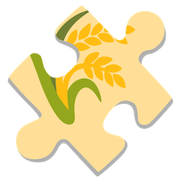 puzzle piece and sheaf of rice