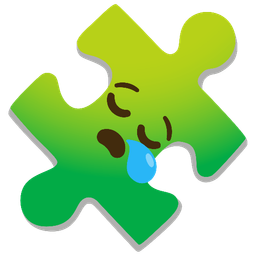 puzzle piece and sleepy face