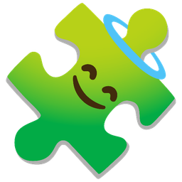 Puzzle piece and Smiling face with halo