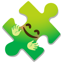 Puzzle piece and Smiling face with open hands