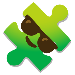 puzzle piece and smiling face with sunglasses
