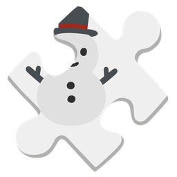 puzzle piece and snowman without snow
