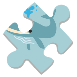 puzzle piece and spouting whale