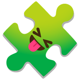 Puzzle piece and Squinting face with tongue