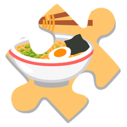 puzzle piece and steaming bowl