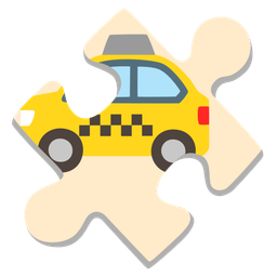 puzzle piece and taxi