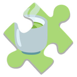 puzzle piece and teacup without handle