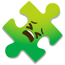 puzzle piece and tired face