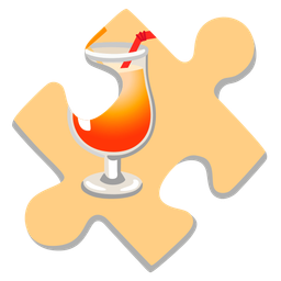 puzzle piece and tropical drink