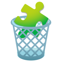 puzzle piece and wastebasket