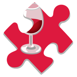 puzzle piece and wine glass