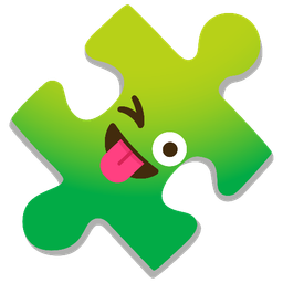 Puzzle piece and Winking face with tongue