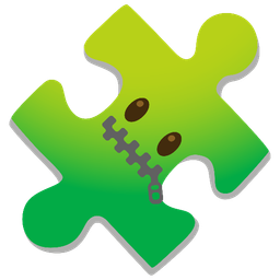 puzzle piece and zipper-mouth face