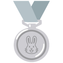 Rabbit face and 2nd place medal
