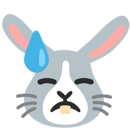 Rabbit face and Downcast face with sweat